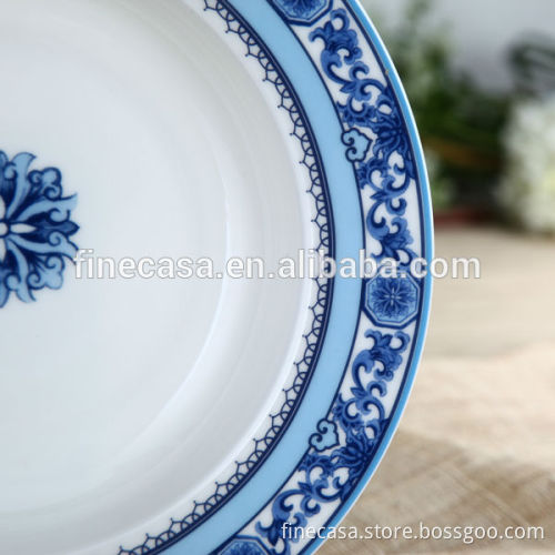 8.5 Inches Porcelain Soup Plate set of Blue in China